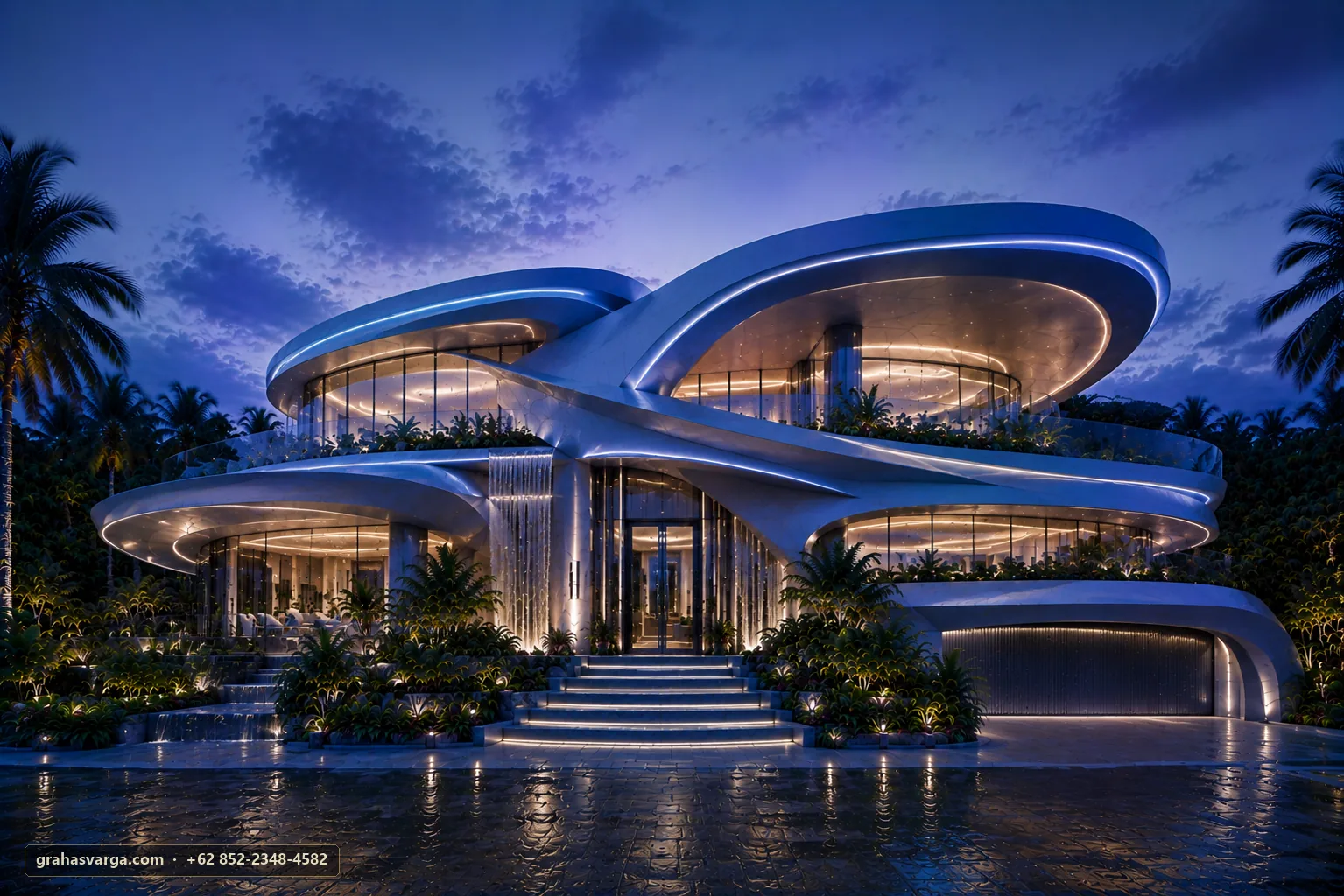Konsep rumah modern futuristik mewah karya Graha Svarga