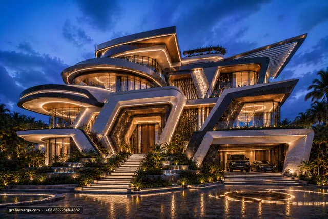 Modern Futuristic Mansion Mahatva by Graha Svarga