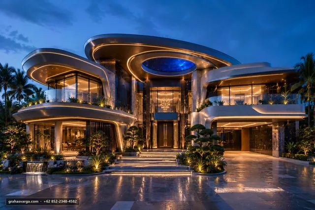 Modern Futuristic Mansion Pranava by Graha Svarga