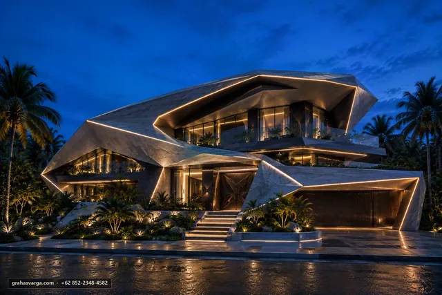Modern Futuristic Mansion Usha by Graha Svarga