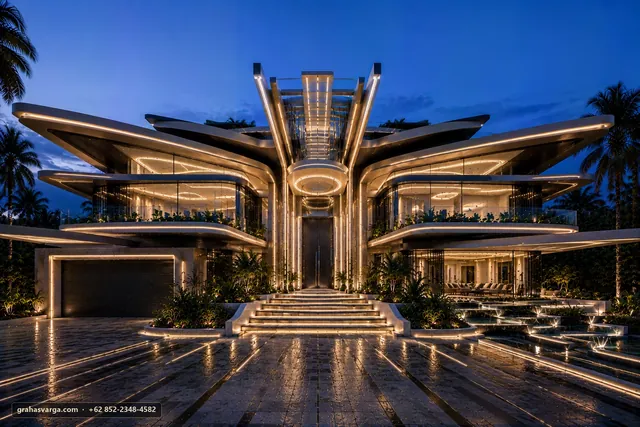 Modern Futuristic Mansion Kanti by Graha Svarga