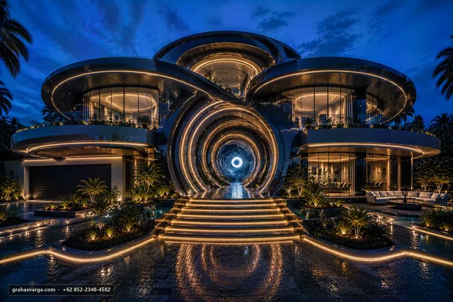 Modern Futuristic Mansion Sagara by Graha Svarga