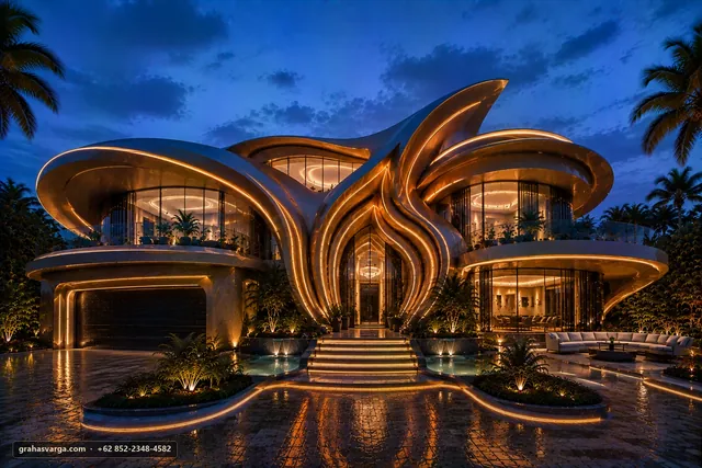 Modern Futuristic Mansion Vahana by Graha Svarga